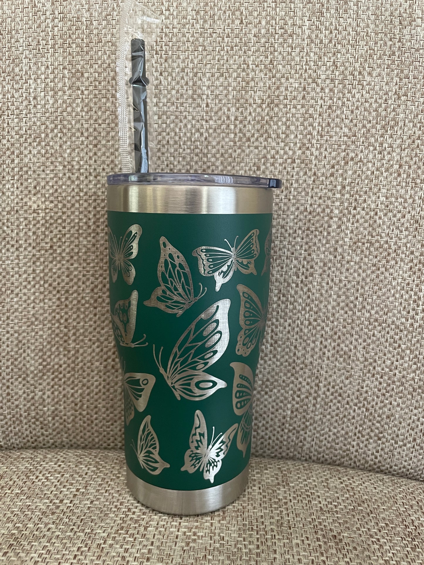 Laser Engraved Butterfly Tumbler