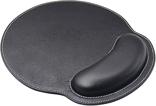 Personalized PU Leather Mousepad with Wrist Rest