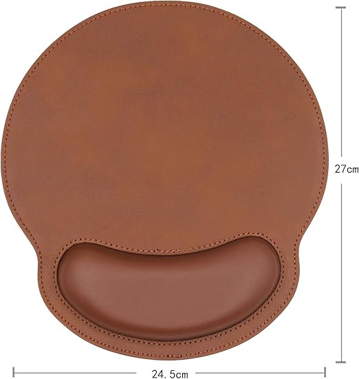 Personalized PU Leather Mousepad with Wrist Rest