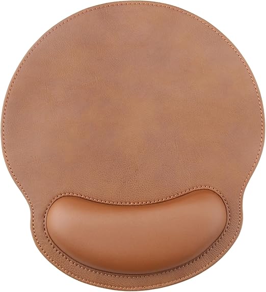 Personalized PU Leather Mousepad with Wrist Rest