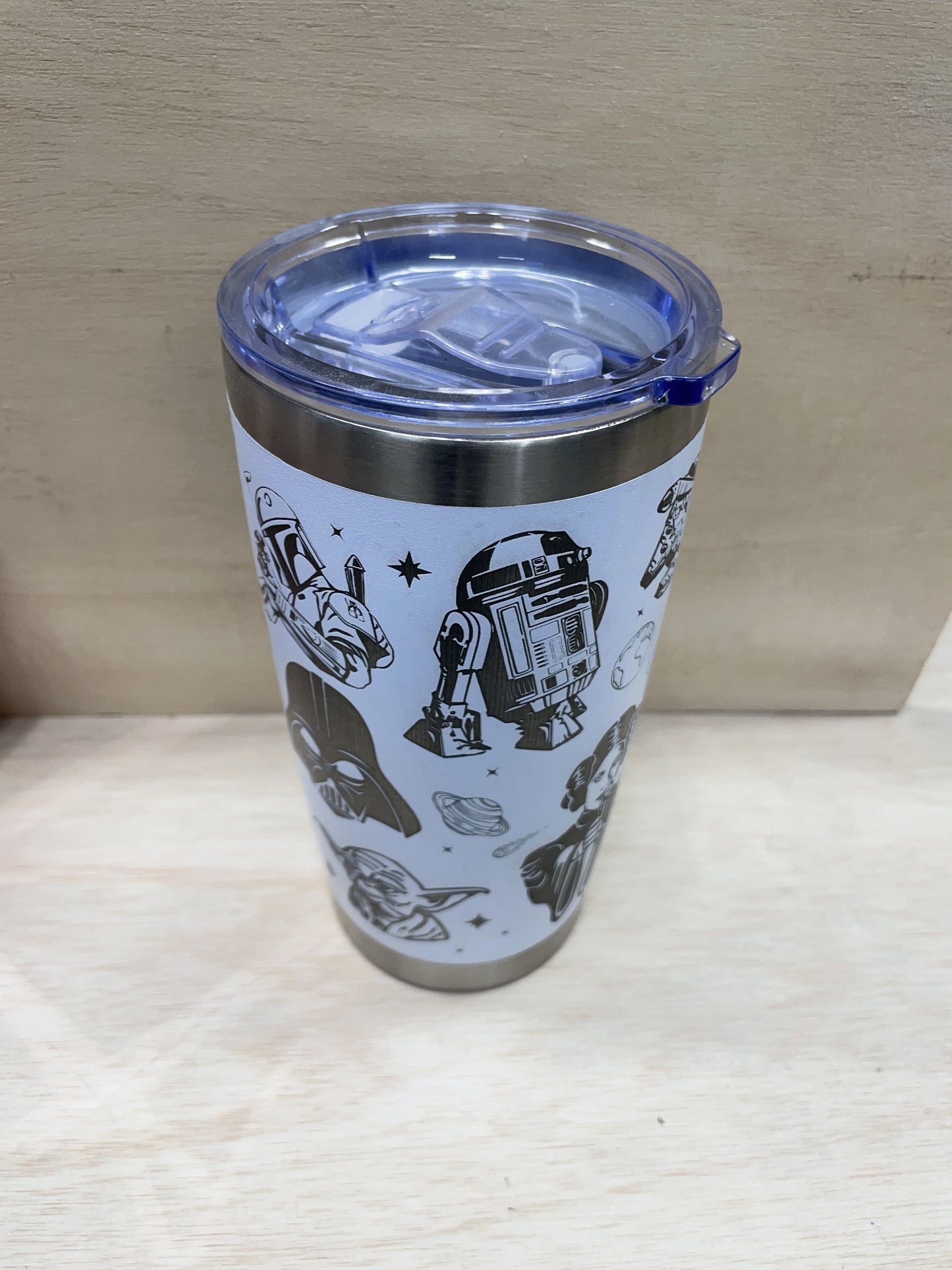 Space Battle Laser Engraved Travel Tumbler - Clearance