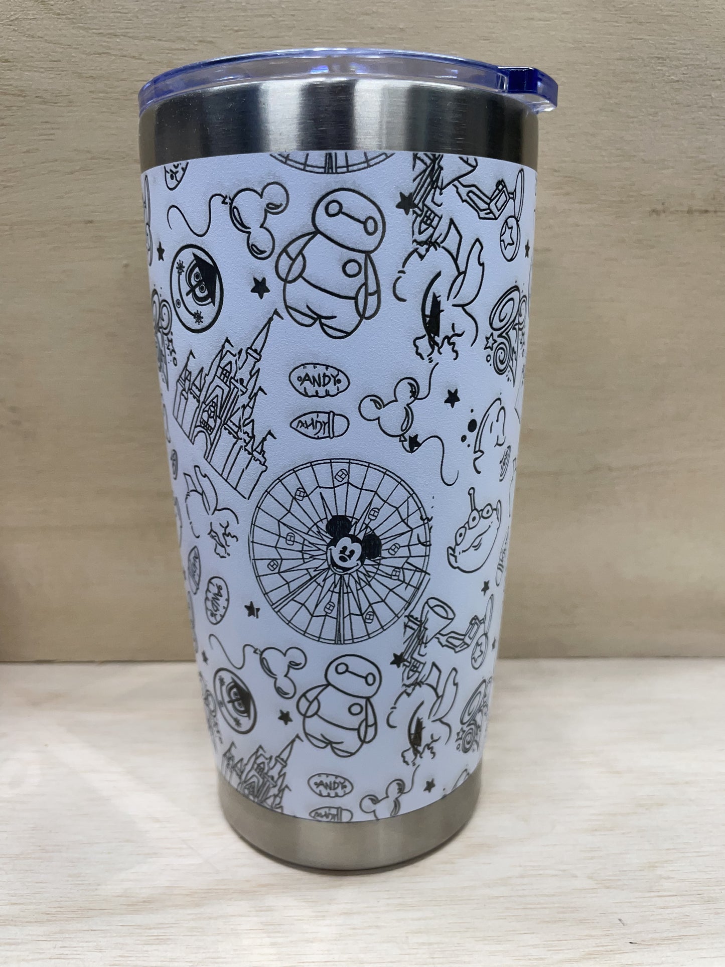 Happiest Place on Earth Doodles - Laser Engraved Travel Tumbler - Clearance