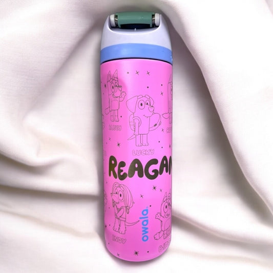 Blue Australian Dog Laser Engraved Owala Bottle - Personalized w/ Name