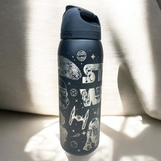Space Battle Laser Engraved Owala Bottle