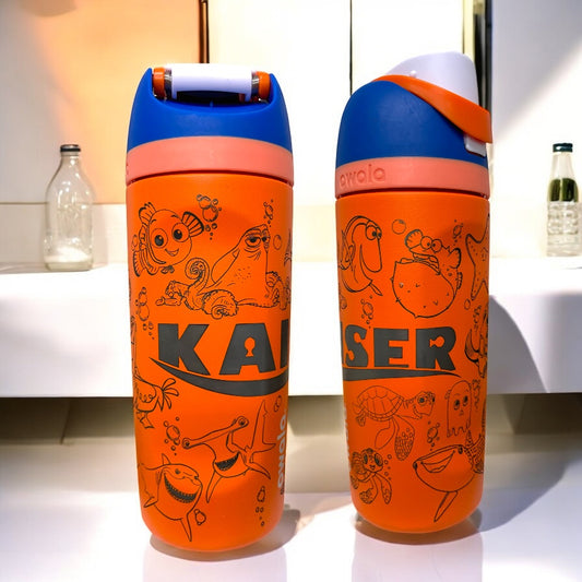 Finding Sea Creatures - Laser Engraved Owala Bottle - Personalized w/ Name
