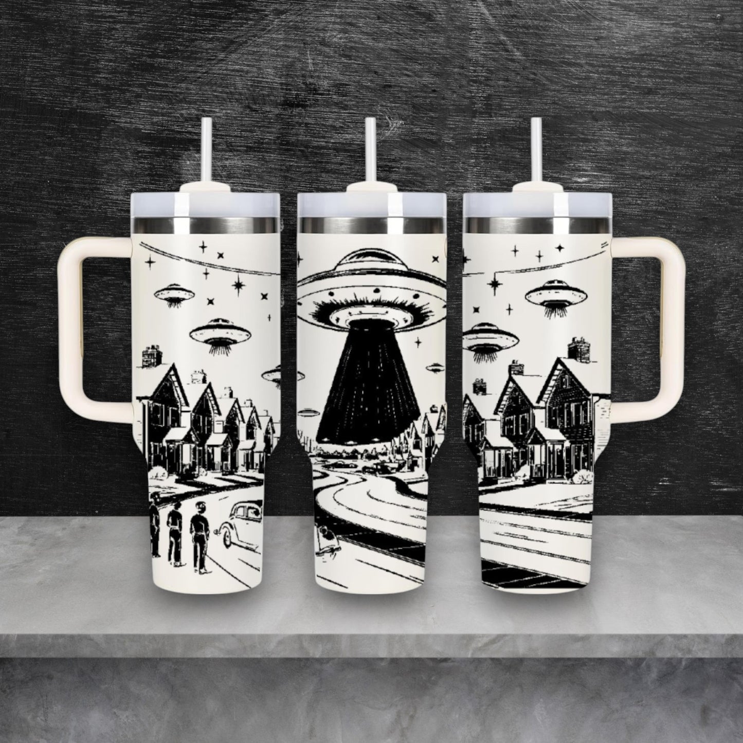 UFO Alien Laser Engraved Stanley Quencher