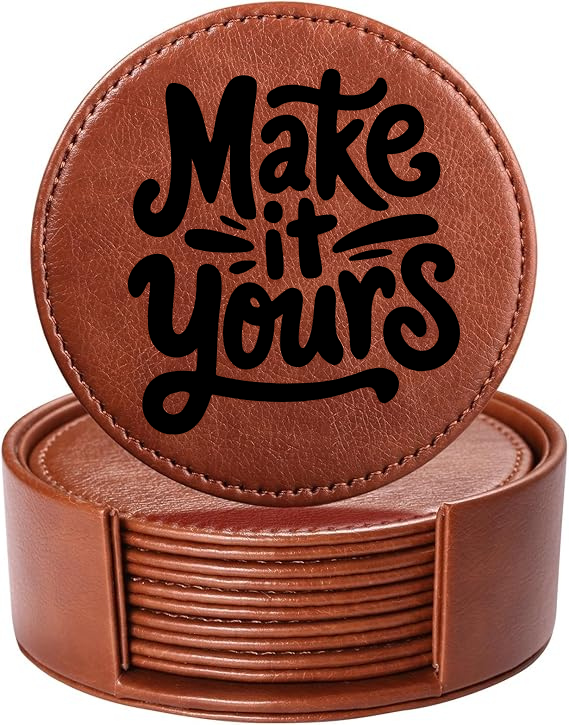 Personalized Engraved Leatherette Coasters