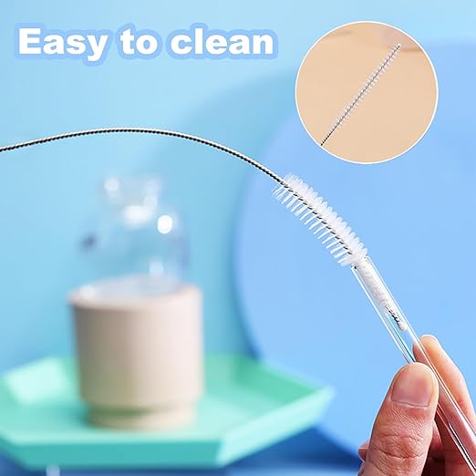 Soft Bristle Straw Brush - Clean Straw Prevents Mold & Mildew