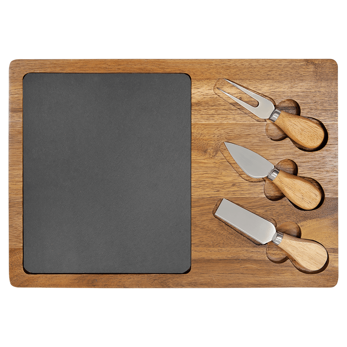 Personalized Wood/Slate Cheeseboard with Tools