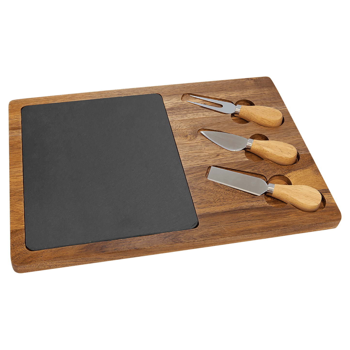 Personalized Wood/Slate Cheeseboard with Tools