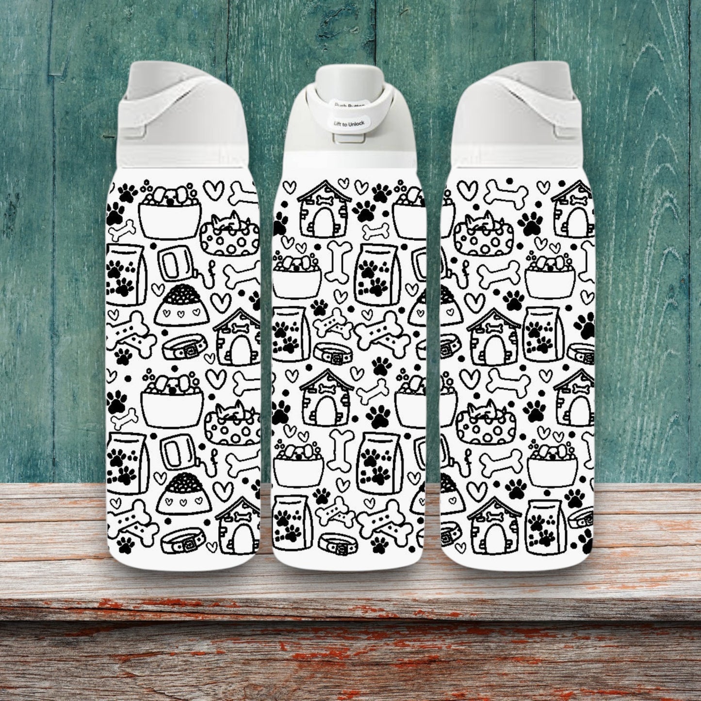 Dog/Puppy Doodles Laser Engraved Owala Bottle