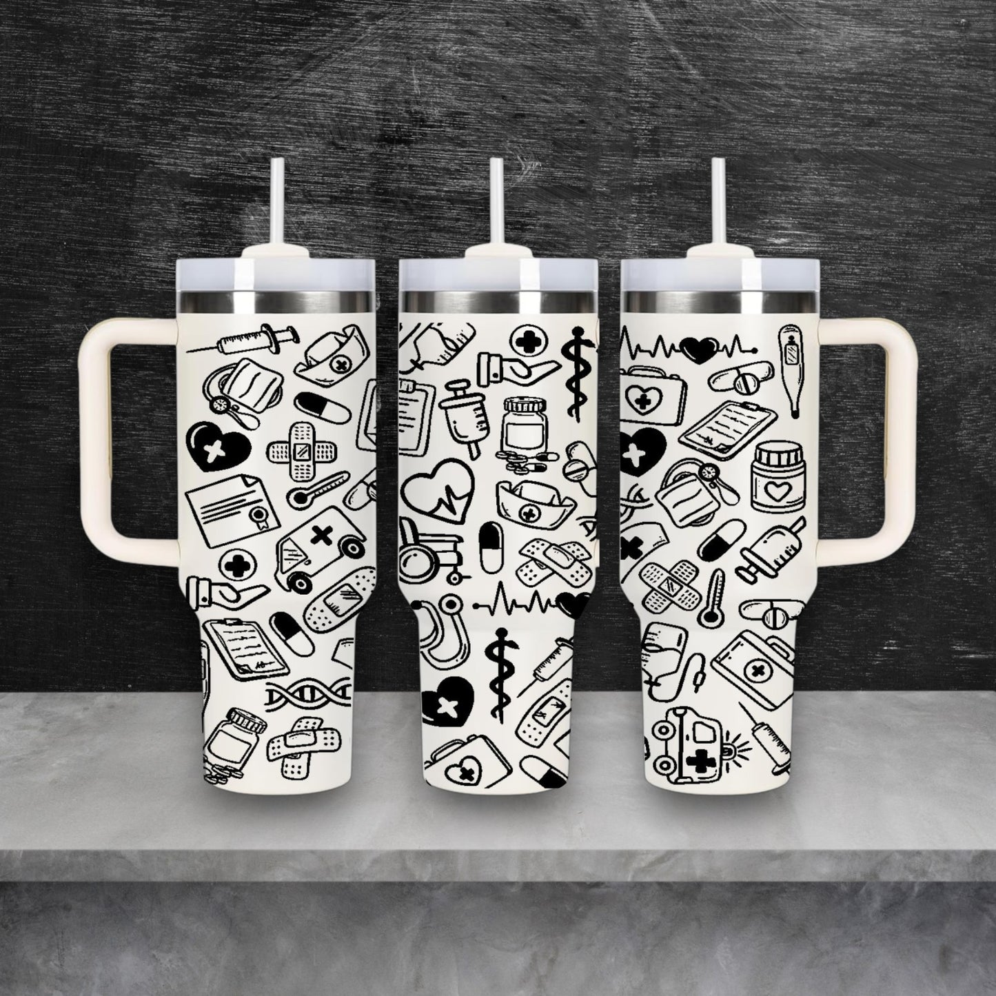 Healthcare Worker Themed Laser Engraved Stanley Quencher
