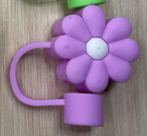 Colorful Flower Silicone Straw Cap