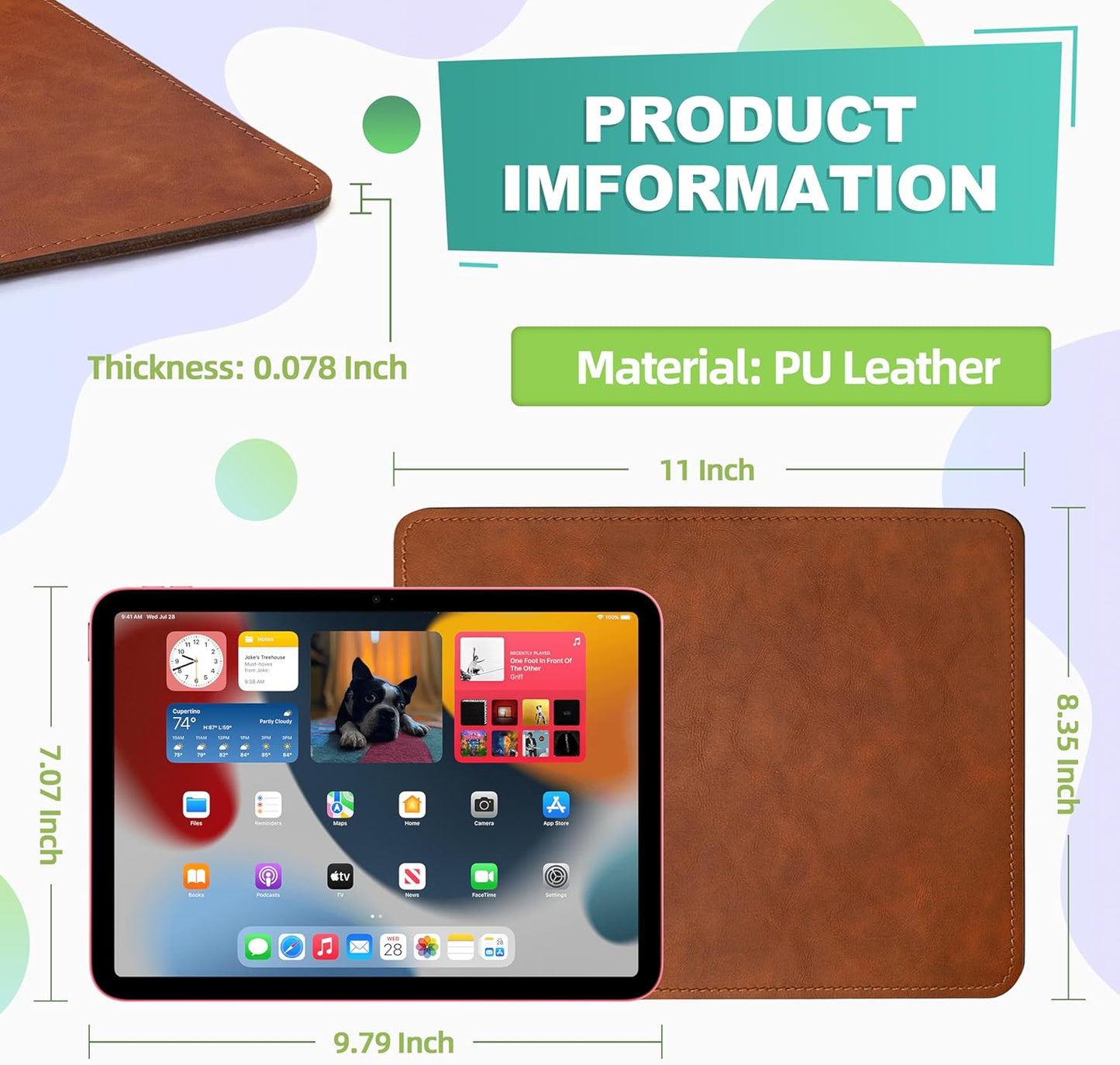 Personalized PU Leather Mousepad – Round or Rectangle