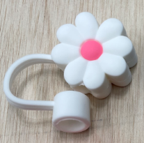 Colorful Flower Silicone Straw Cap