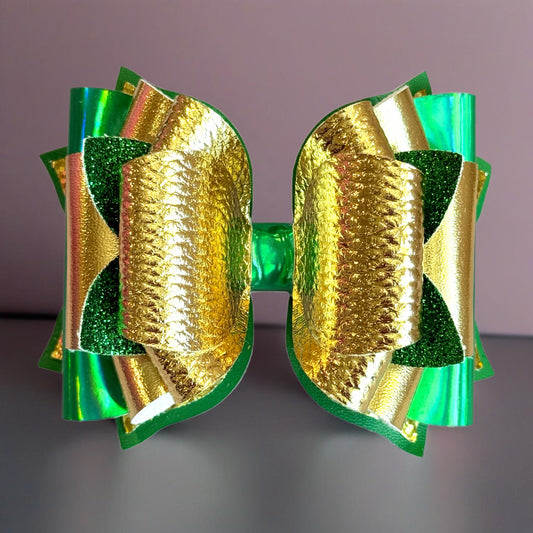 Green & Gold Tumbler Bow