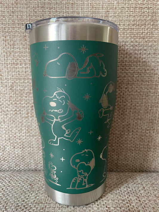Laser Engraved Snoopy Tumbler