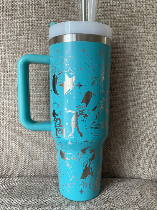 Laser Engraved Nickelodeon 40oz Tumbler w/ Straws