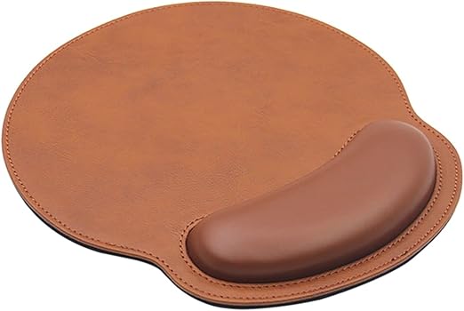 Personalized PU Leather Mousepad with Wrist Rest