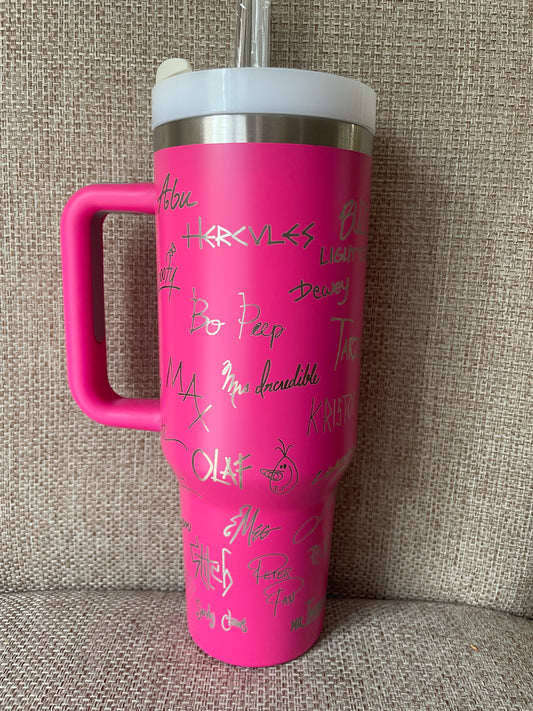 Laser Engraved Disney Signatures 40oz Tumbler w/ Straws