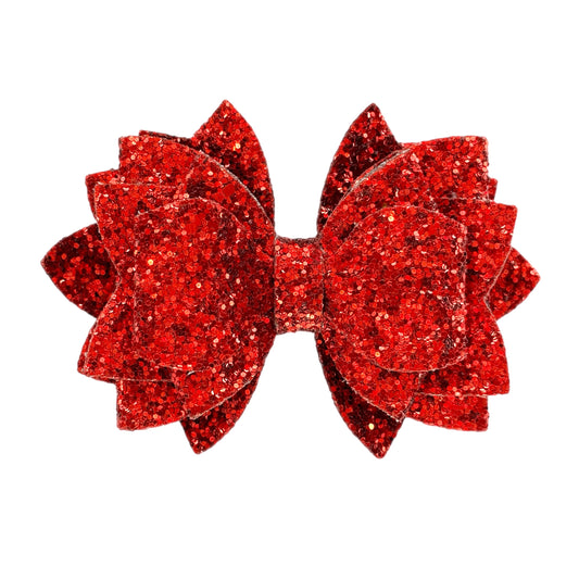 Ruby Red Glitter Tumbler Bow