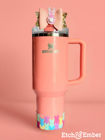 Peachy Pink Peeps Tumbler Bow