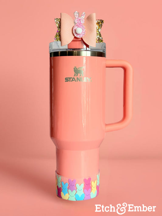 Peachy Pink Peeps Tumbler Bow
