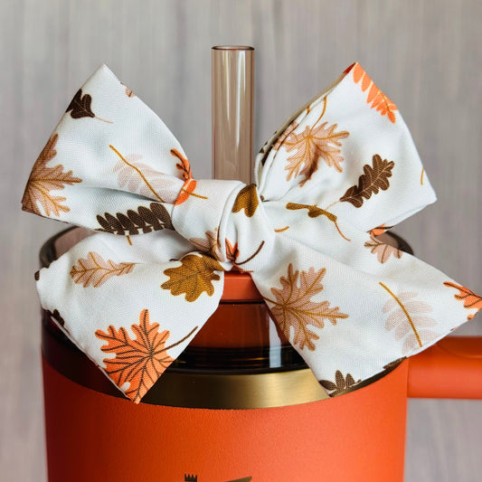 Fall Leaves Tumbler Bow