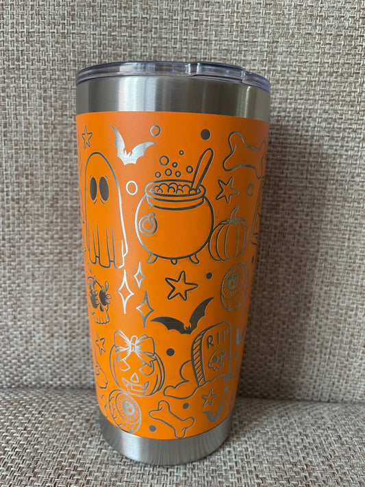 Laser Engraved Halloween Tumbler