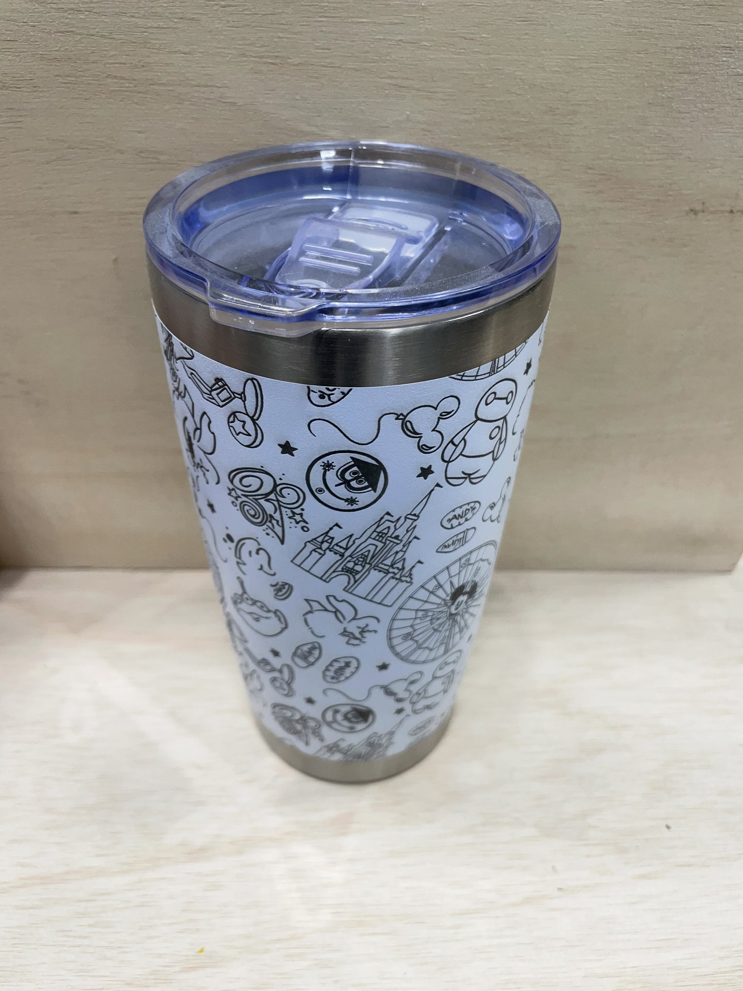 Happiest Place on Earth Doodles - Laser Engraved Travel Tumbler - Clearance