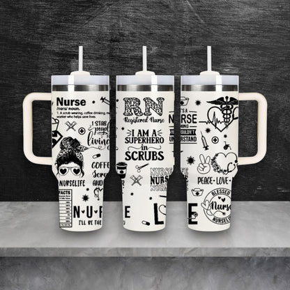 Nurse RN Themed Laser Engraved Stanley Quencher