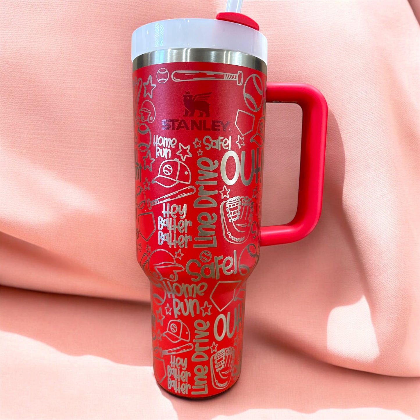 Baseball Sports Doodles Laser Engraved Owala Bottle