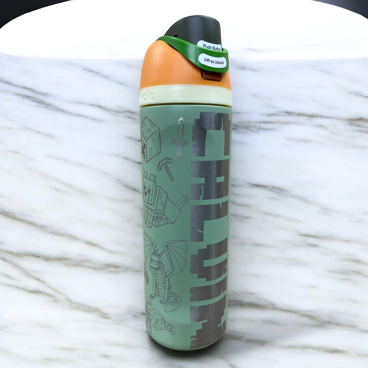 Block Building Laser Engraved Owala Bottle (Personalized w/ Name)
