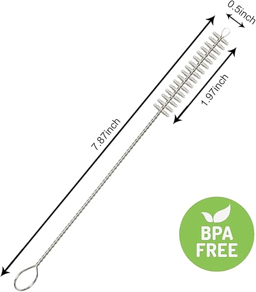 Soft Bristle Straw Brush - Clean Straw Prevents Mold & Mildew