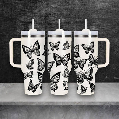 Butterfly Laser Engraved Stanley Quencher