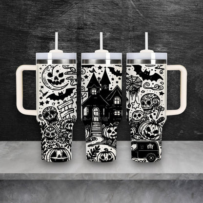 Scary Haunted House Laser Engraved Stanley Quencher