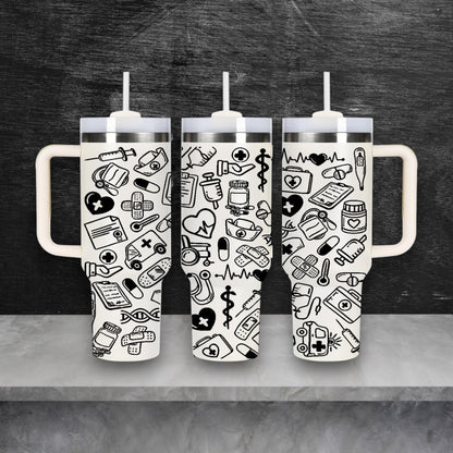 Healthcare Worker Themed Laser Engraved Stanley Quencher