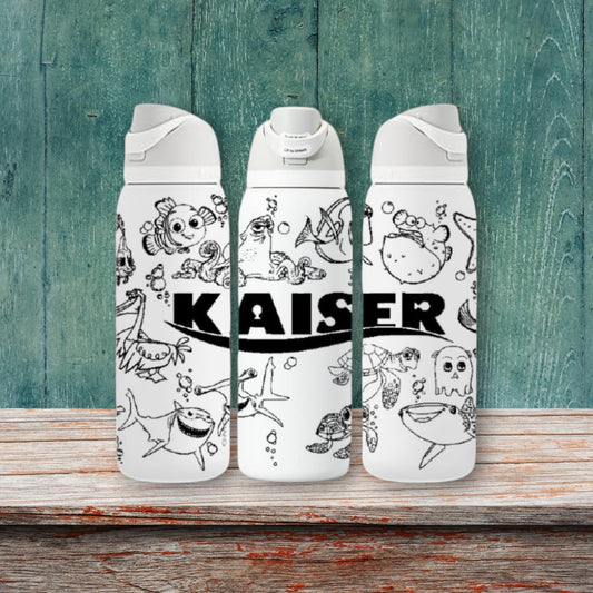 Finding Sea Creatures - Laser Engraved Owala Bottle - Personalized w/ Name