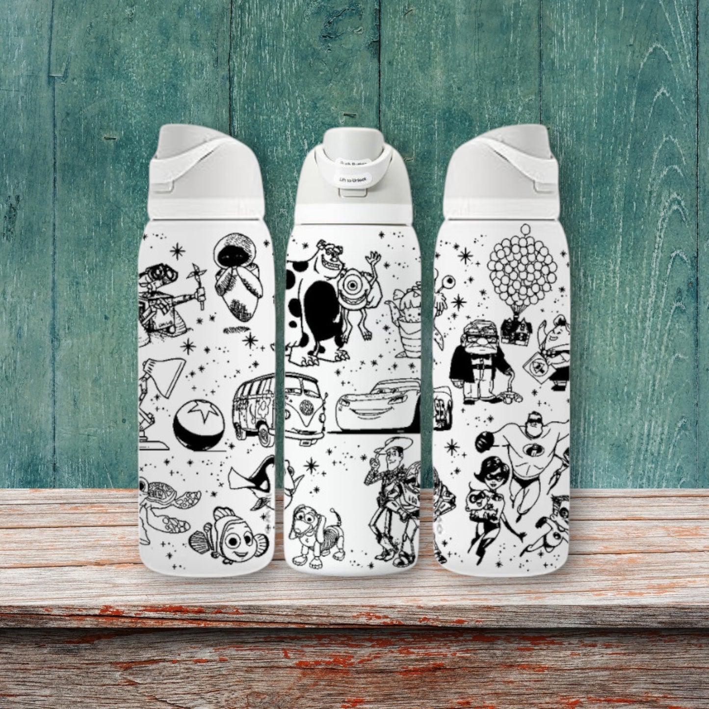 Movie Characters Laser Engraved Owala Bottle - Ball & Lamp Movies