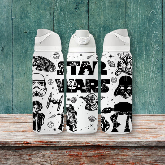 Space Battle Laser Engraved Owala Bottle