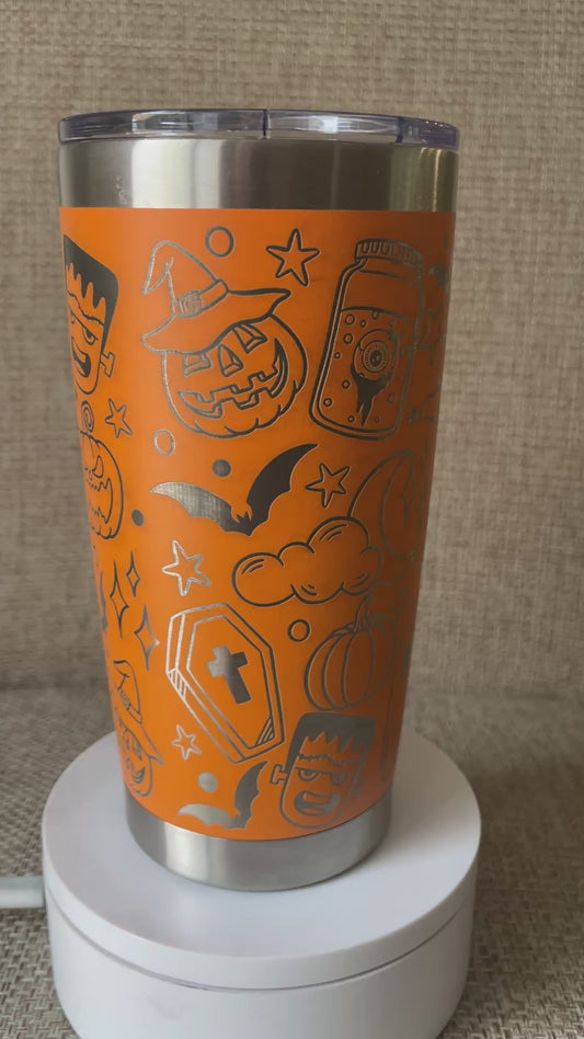 Laser Engraved Halloween Tumbler