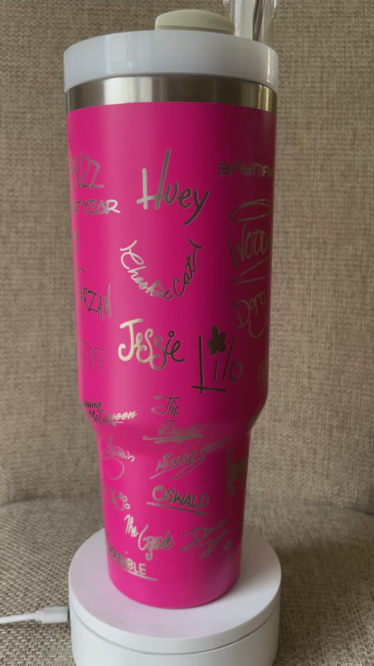 Laser Engraved Disney Signatures 40oz Tumbler w/ Straws