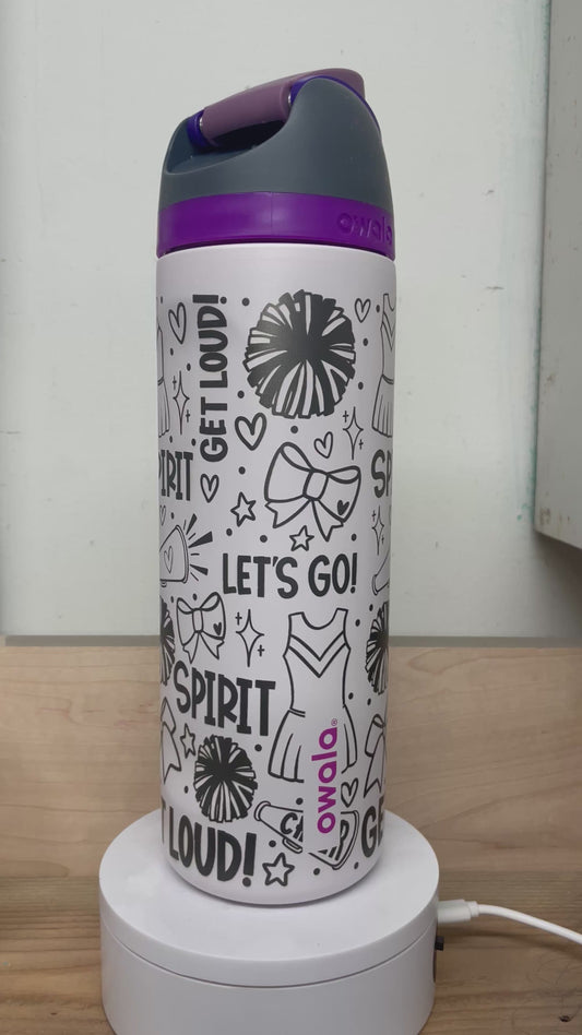 Cheerleading Laser Engraved Owala Bottle - Sports Team Cheer Dance Squad