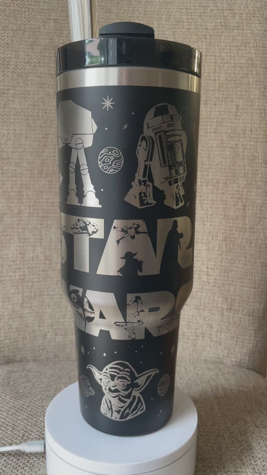 Laser Engraved Star Wars 40oz Tumbler w/ Straws