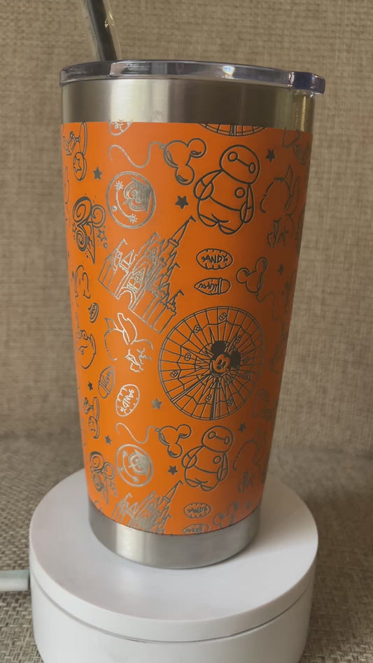 Laser Engraved Disney Doodles Tumbler