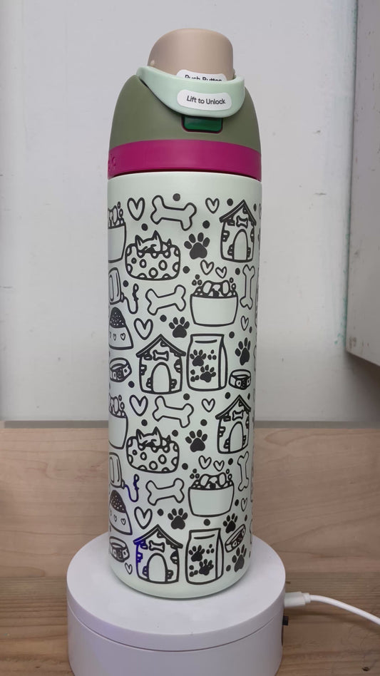 Dog/Puppy Doodles Laser Engraved Owala Bottle