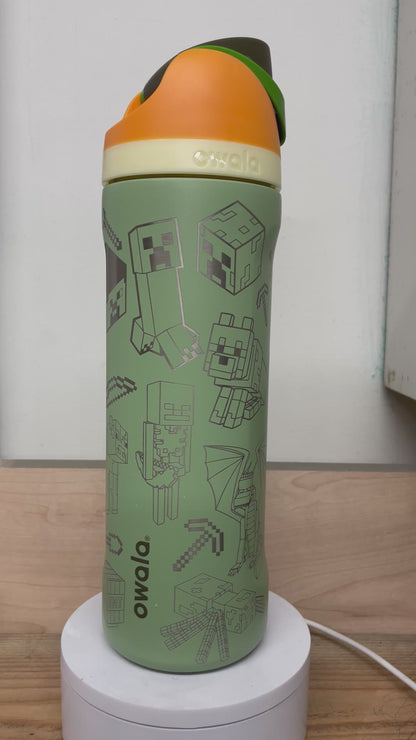 Block Building Laser Engraved Owala Bottle (Personalized w/ Name)