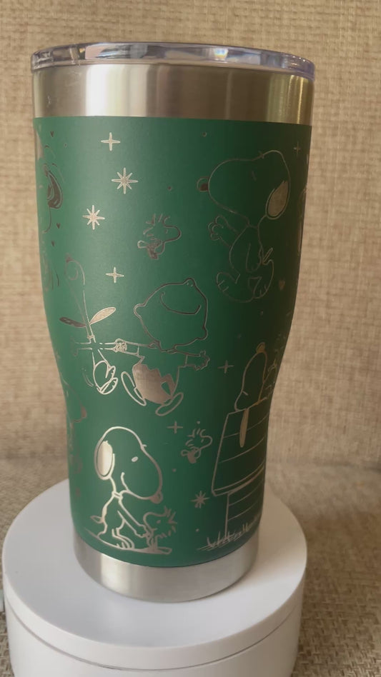 Laser Engraved Snoopy Tumbler