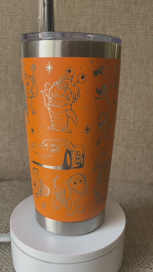 Laser Engraved Pixar Tumbler