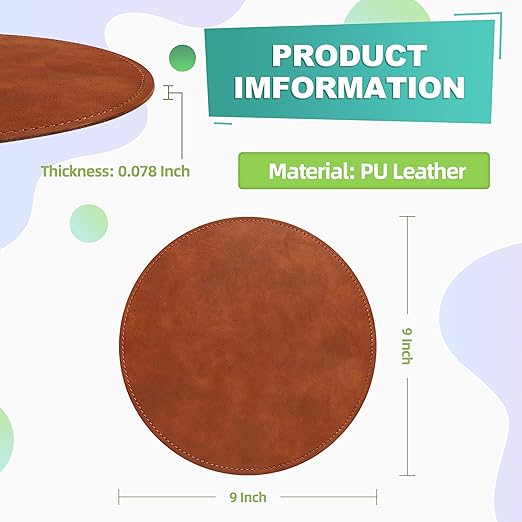 Personalized PU Leather Mousepad – Round or Rectangle